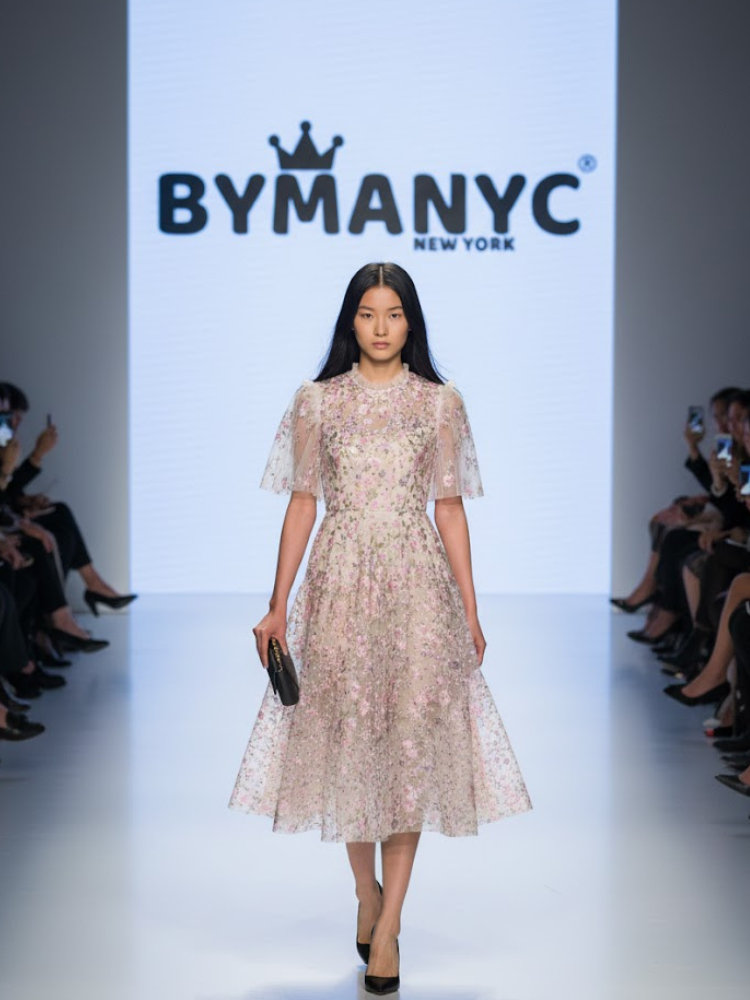Floral Midi Party Dress the HIGH LINE: Prêt-À-Porter Line BYMANYC ® New York