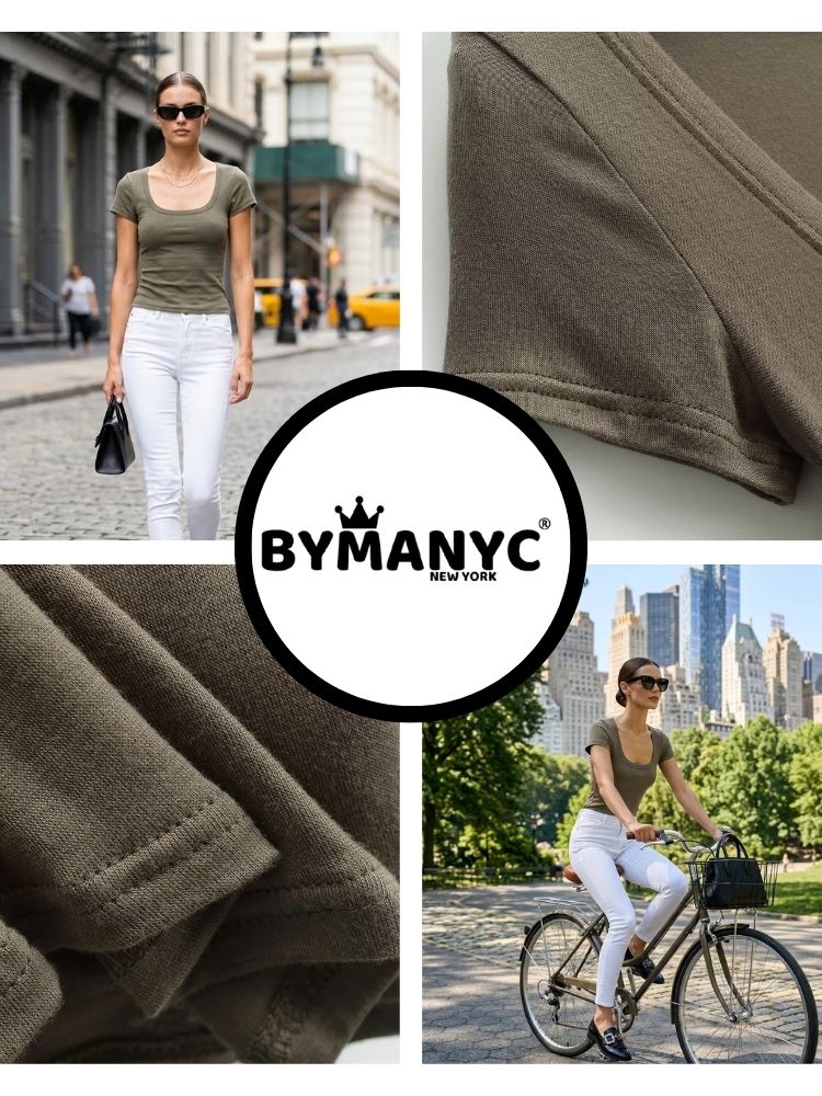 Forest Green BRYANT U-Neck Top Prêt-À-Porter BYMANYC ® New York