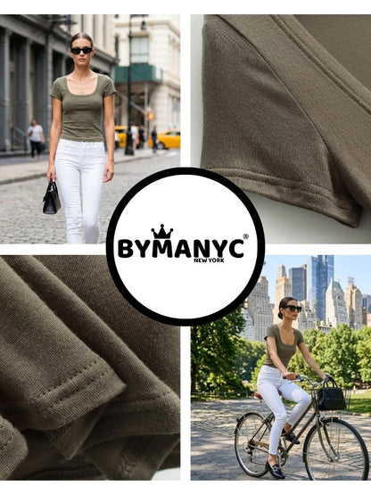 Forest Green BRYANT U-Neck Top Prêt-À-Porter BYMANYC ® New York
