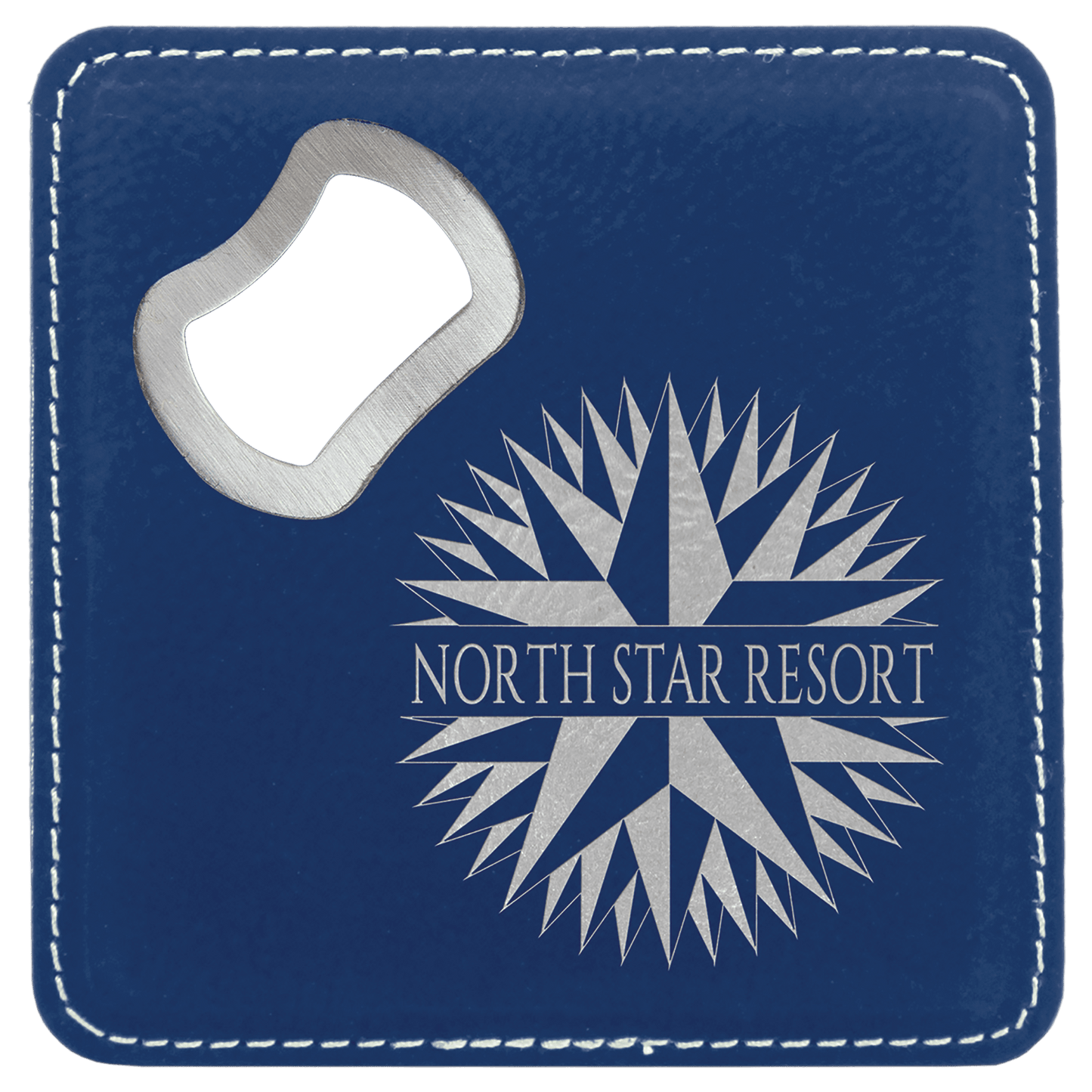 4" X 4" Laserable Leatherette Bottle Opener Coaster