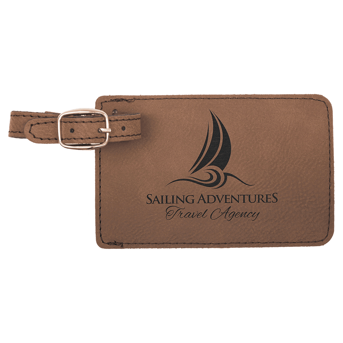 4 1/4" X 2 3/4" Laserable Leatherette Luggage Tag