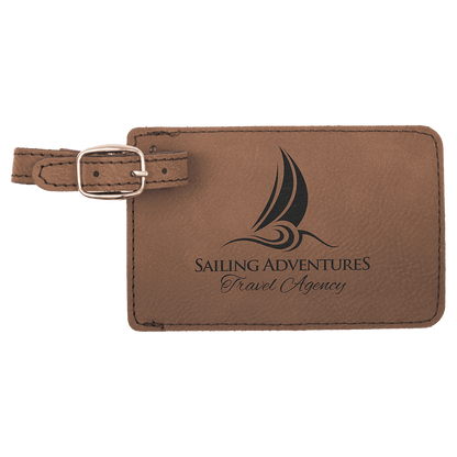 4 1/4" X 2 3/4" Laserable Leatherette Luggage Tag
