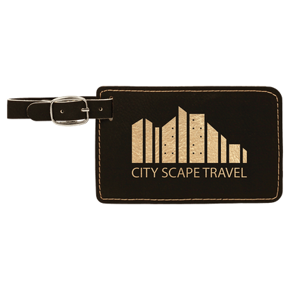 4 1/4" X 2 3/4" Laserable Leatherette Luggage Tag