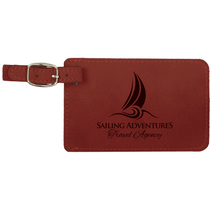 4 1/4" X 2 3/4" Laserable Leatherette Luggage Tag
