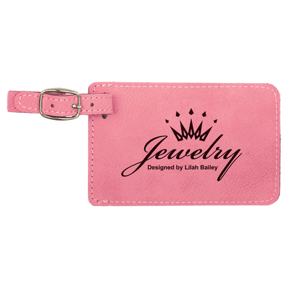 4 1/4" X 2 3/4" Laserable Leatherette Luggage Tag