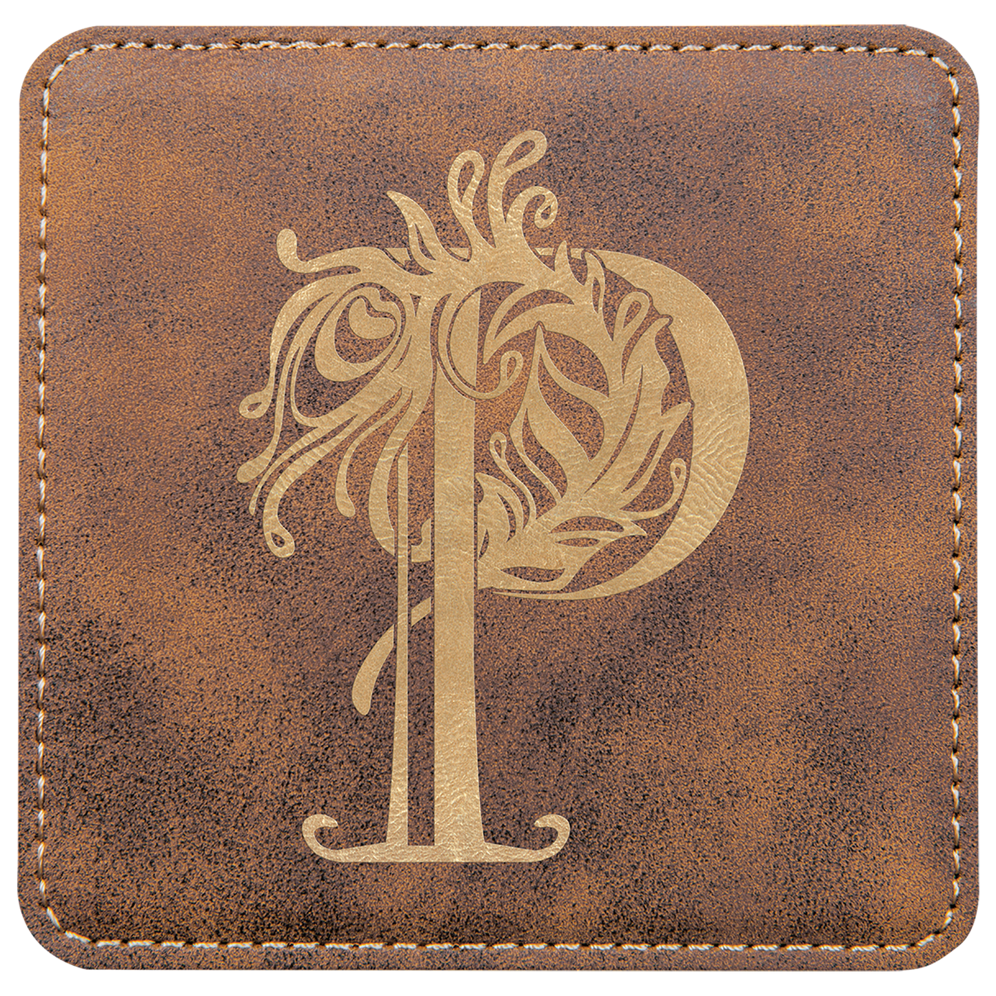 4" X 4" Laserable Leatherette Coaster
