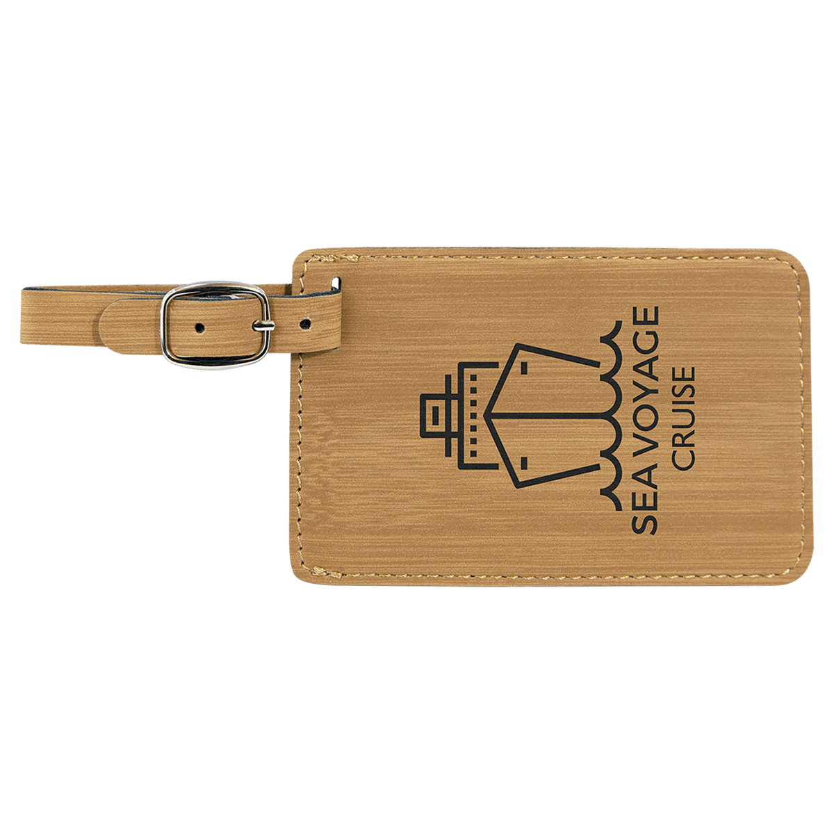 4 1/4" X 2 3/4" Laserable Leatherette Luggage Tag