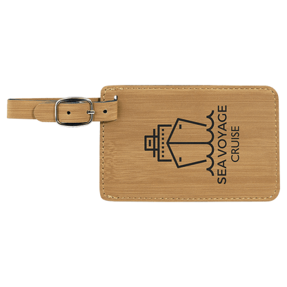 4 1/4" X 2 3/4" Laserable Leatherette Luggage Tag