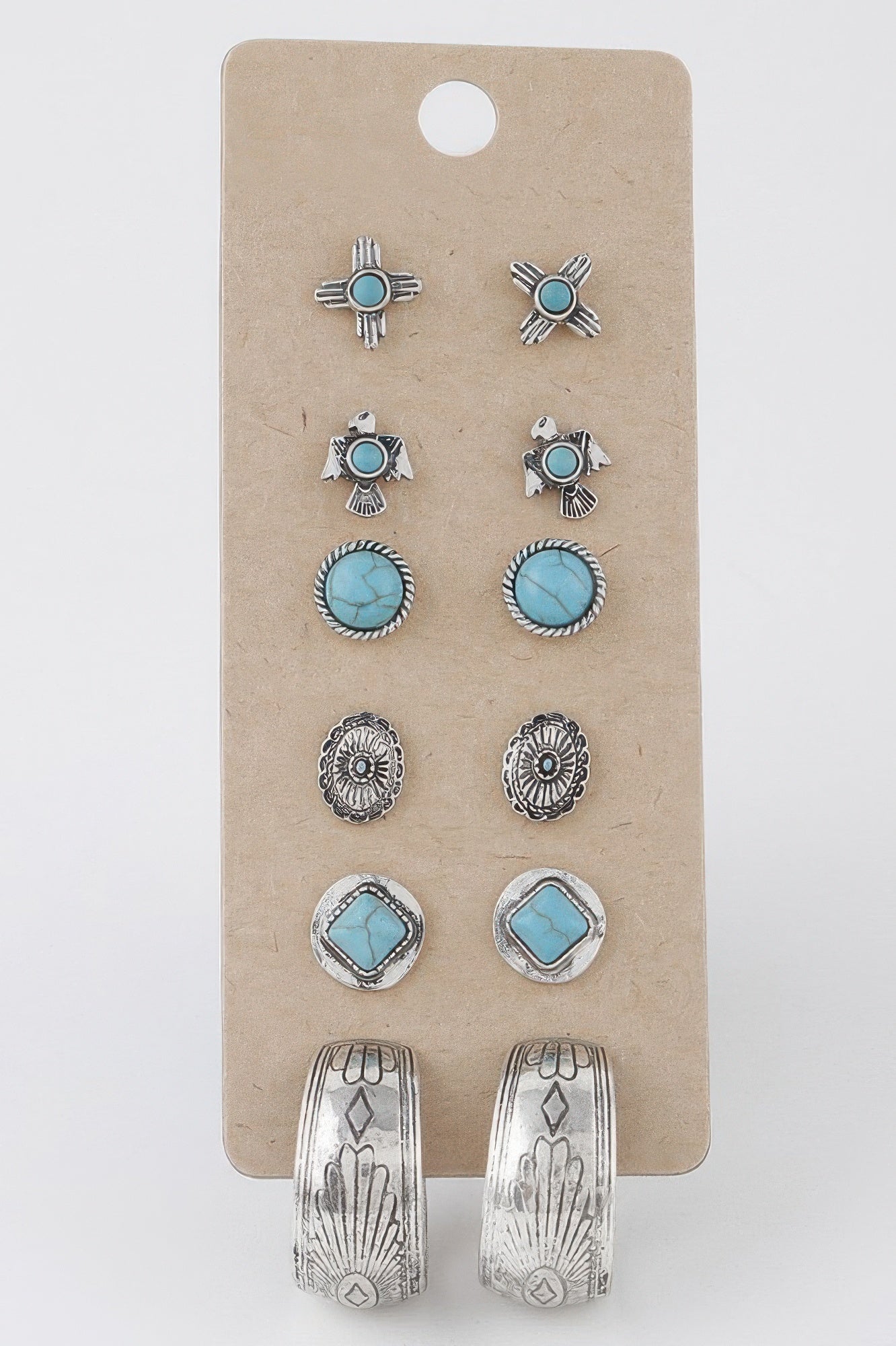 GRAMERCY Antique Sun Stud Earrings Set: NYFW BYMANYC ® New York