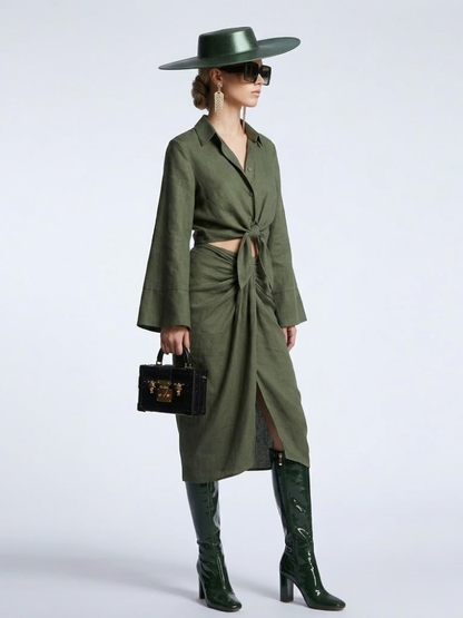GREENWICH Women's Tie-Blouse & Skirt Set Prêt-À-Porter BYMANYC ® NY
