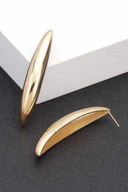 GUGGENHEIM Curved Metal Vintage Stud Earrings: BYMANYC ® New York