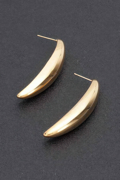 GUGGENHEIM Curved Metal Vintage Stud Earrings: BYMANYC ® New York