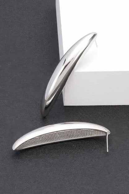 GUGGENHEIM Curved Metal Vintage Stud Earrings: BYMANYC ® New York