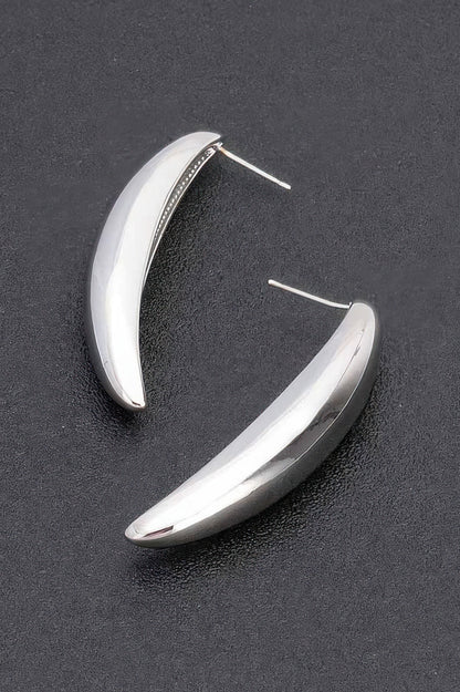 GUGGENHEIM Curved Metal Vintage Stud Earrings: BYMANYC ® New York