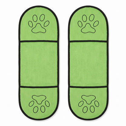 2-Pack Dog Bath Towel Double Drop Pocket Design