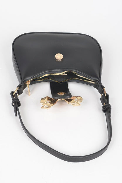 HANDBAG NOLITA Vegan Leather Small Hobo Metal Ribbon – BYMANYC ® New York