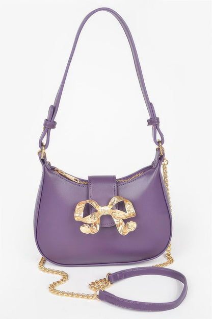 HANDBAG NOLITA Vegan Leather Small Hobo Metal Ribbon – BYMANYC ® New York