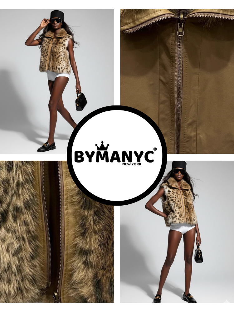 HARLEM Reversible Vegan Fur Vest NYFW New Colecction BYMANYC ® New York