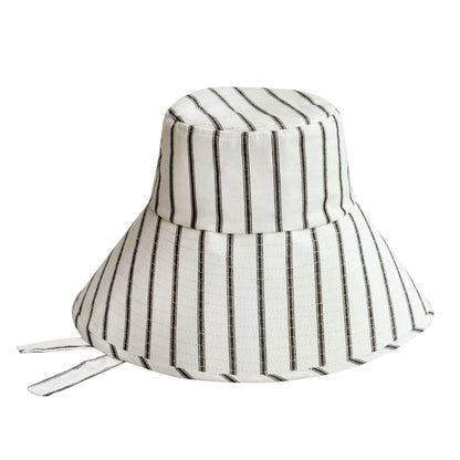 HARPER Handwoven Striped Wide-Brim Hat