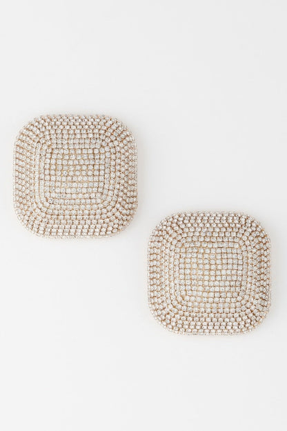 HUDSON YARDS All-Over Rhinestone Glitter Earrings: BYMANYC ® New York