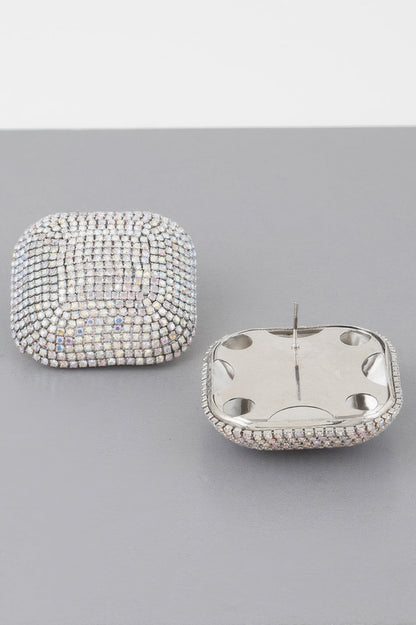HUDSON YARDS All-Over Rhinestone Glitter Earrings: BYMANYC ® New York