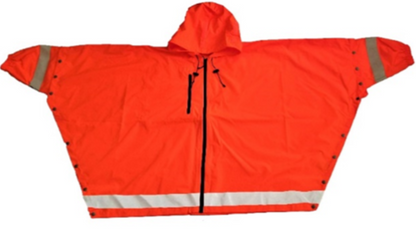 Brella® Orange Unisex Rain Jacket Reflective Strips | All-Weather Protection