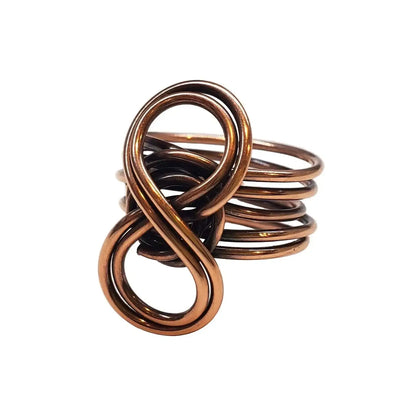 Handmade Copper Sculpted Double Infinity Eternity Ring