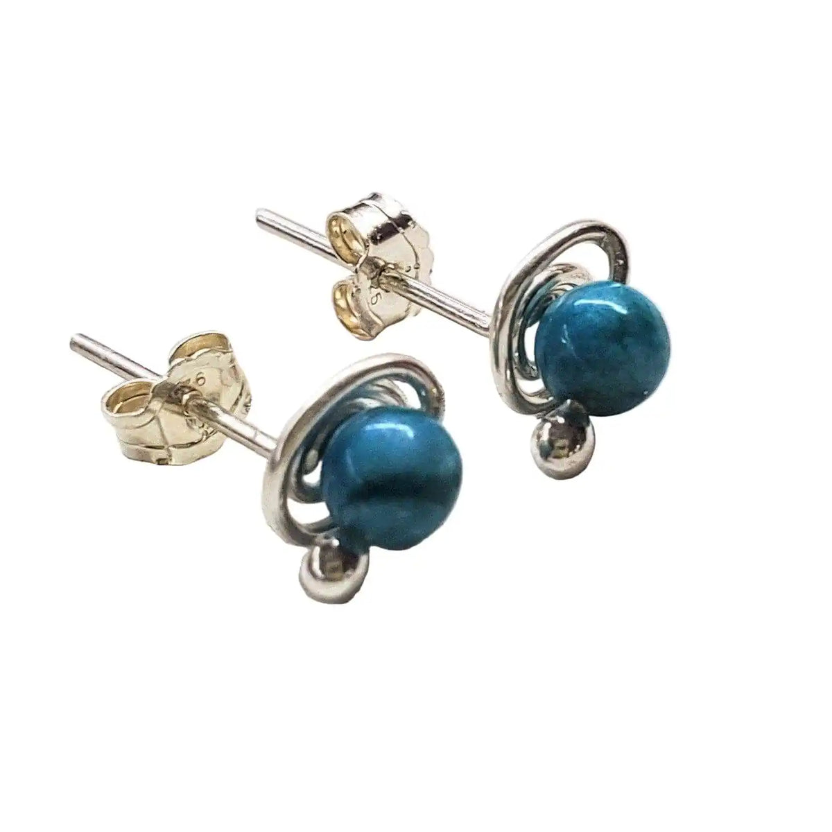 4mm Handmade Silver Crystal Spiral Ear Studs