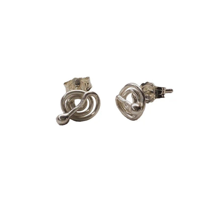 4mm Handmade Silver Crystal Spiral Ear Studs