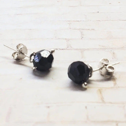 4mm Handmade Silver Crystal Spiral Ear Studs