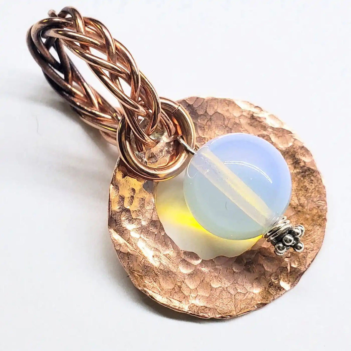 Handmade Copper Wire Braided Bail Gemstone Necklace