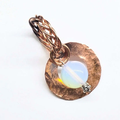 Handmade Copper Wire Braided Bail Gemstone Necklace