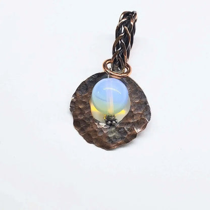Handmade Copper Wire Braided Bail Gemstone Necklace