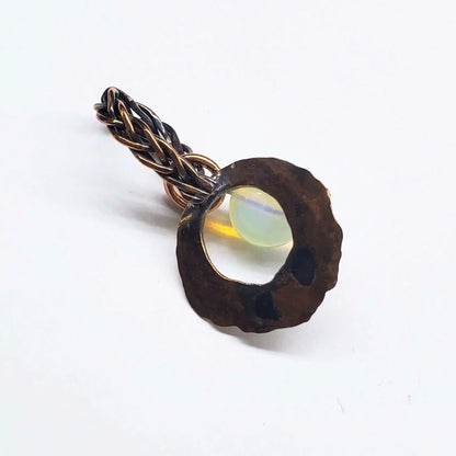 Handmade Copper Wire Braided Bail Gemstone Necklace