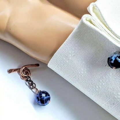 Hammered Copper Child Abuse Prevention Chain Cufflinks