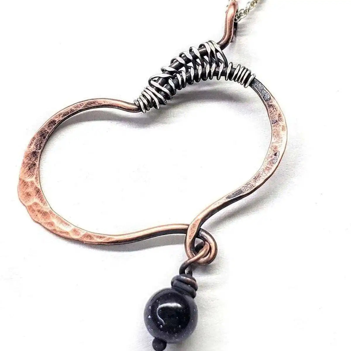 Hammered Copper Butterfly Wing Child Abuse Survivor Necklace