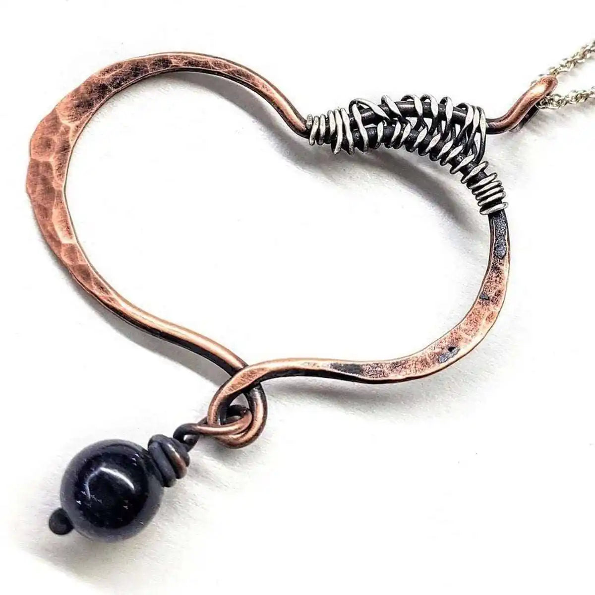 Hammered Copper Butterfly Wing Child Abuse Survivor Necklace