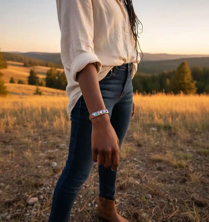 Handmade Copper Turquoise Crystal Spike Cuff