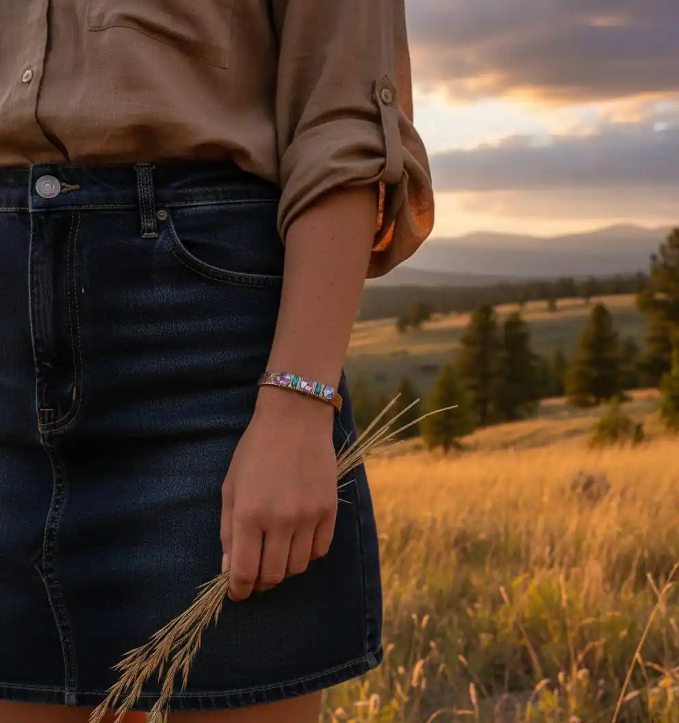 Handmade Copper Turquoise Crystal Spike Cuff