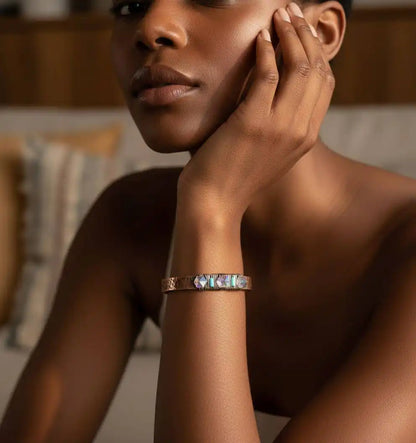 Handmade Copper Turquoise Crystal Spike Cuff