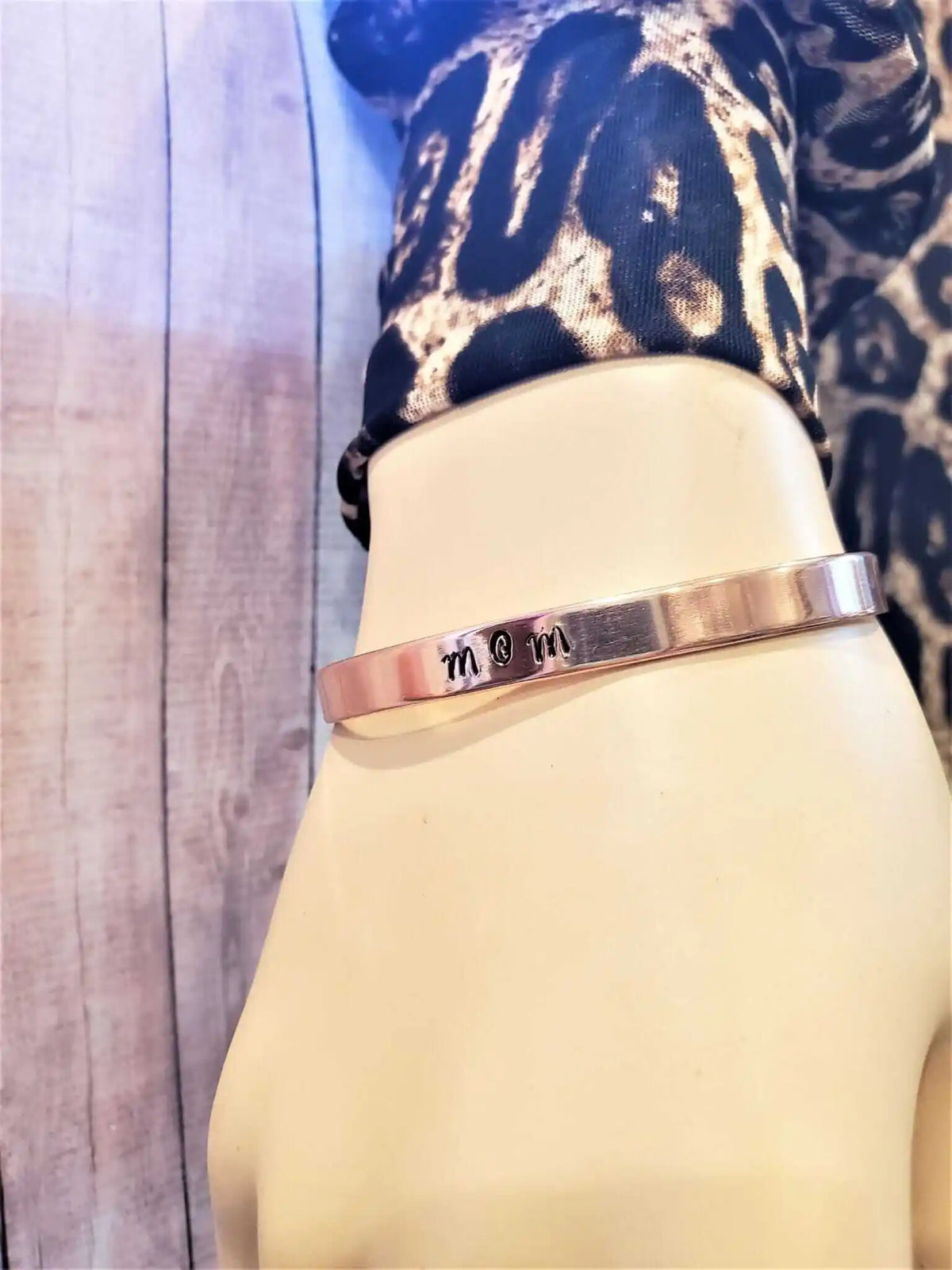 Handmade MOM Stamped Copper Cuff