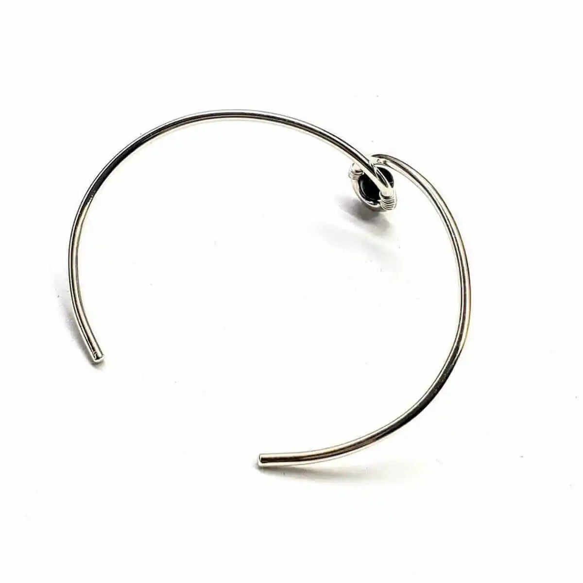 Silver Blue Bead Child Abuse Awareness Ribbon Bangle