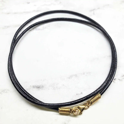 Handmade Various Lengths Smooth Black Leather Necklaces