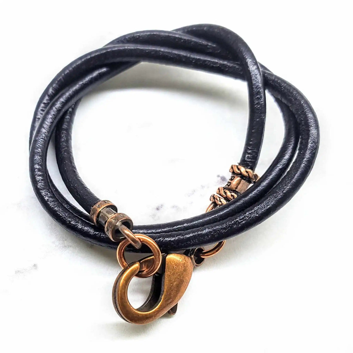 Handmade Various Lengths Smooth Black Leather Necklaces