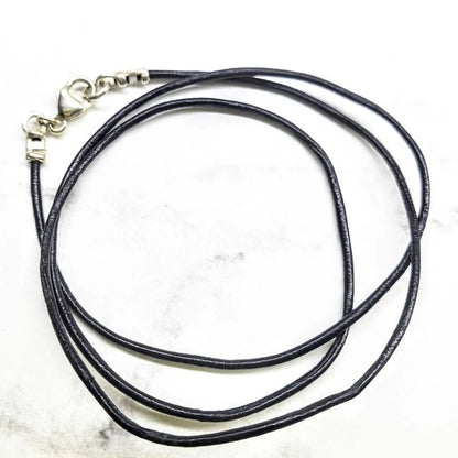 Handmade Various Lengths Smooth Black Leather Necklaces