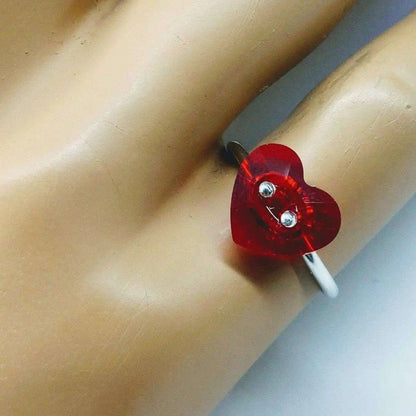 I Love You Crystal Heart Bling Ring