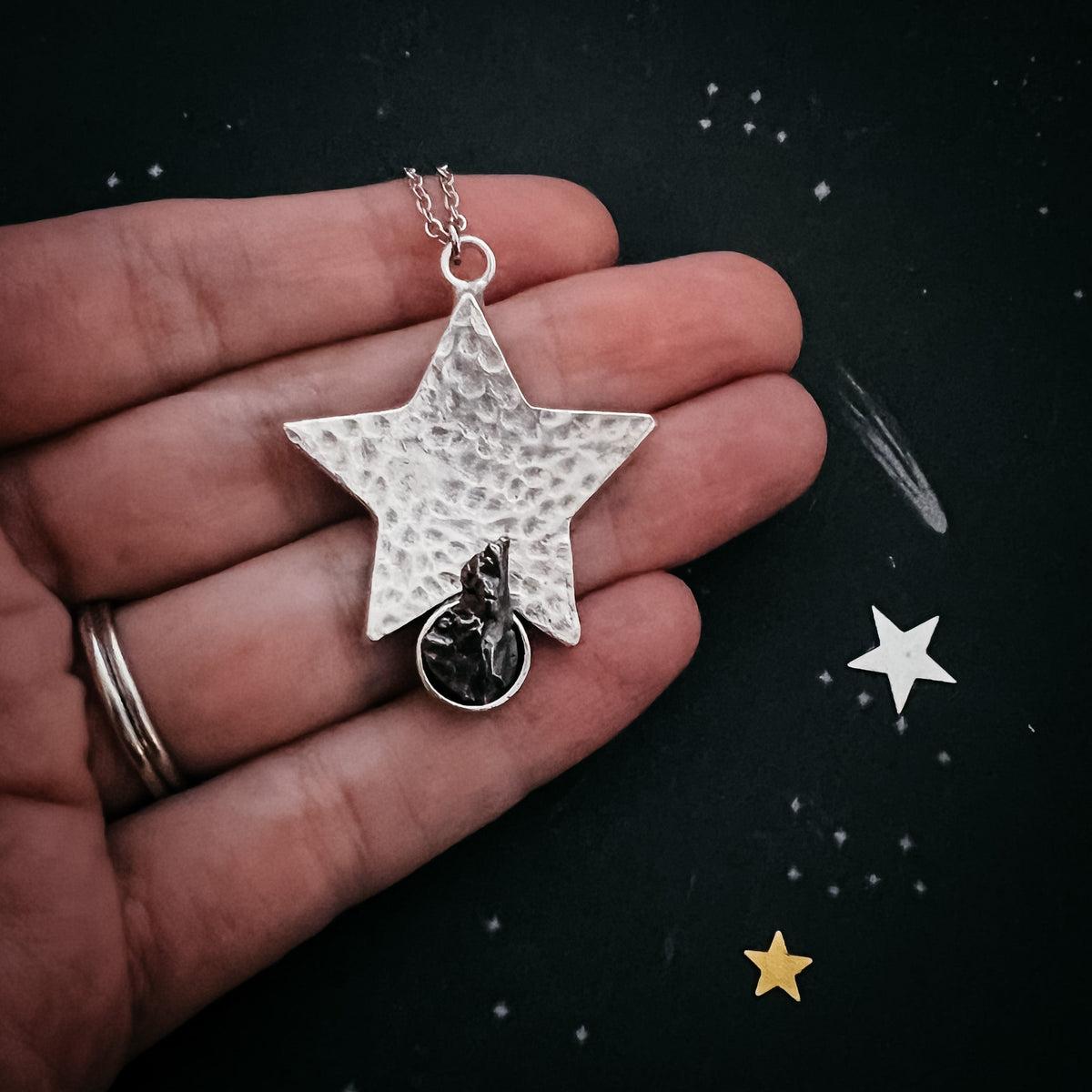 CLEARANCE Star Shaped Pendant Necklace With Authentic Meteorite