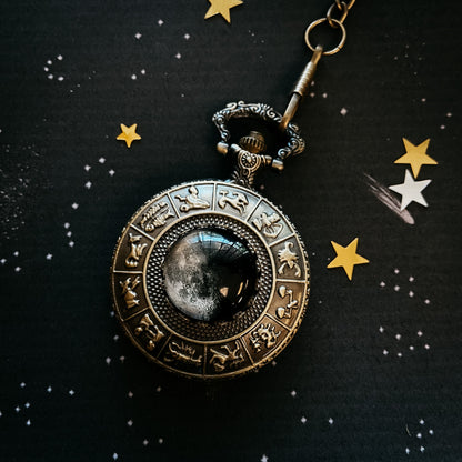 My Moon Custom Lunar Phase Zodiac Pocket Watch