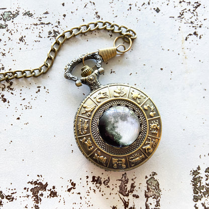 My Moon Custom Lunar Phase Zodiac Pocket Watch
