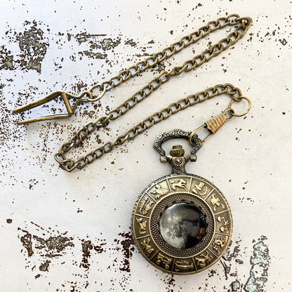 My Moon Custom Lunar Phase Zodiac Pocket Watch